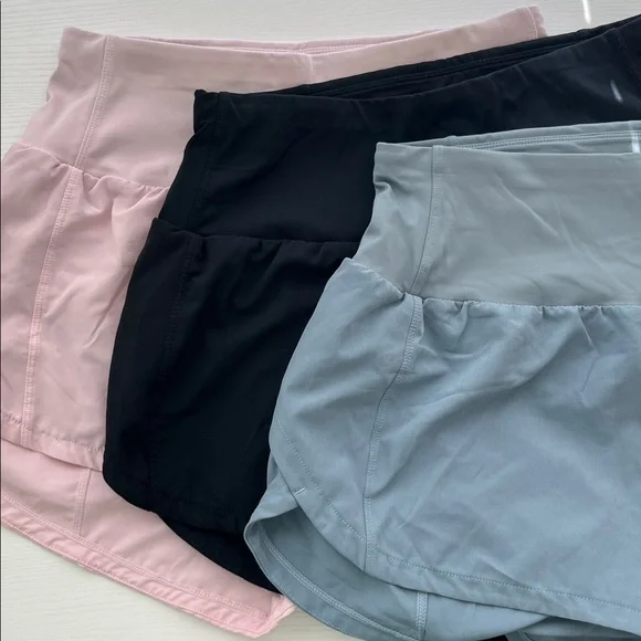 THE GYM PEOPLE High Waisted Running Shorts Quick Dry Mesh Liner Zipper Pockets - Picture 9 of 9